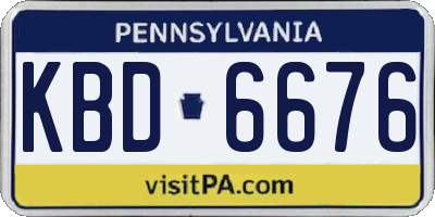 PA license plate KBD6676