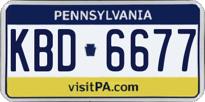 PA license plate KBD6677