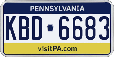 PA license plate KBD6683