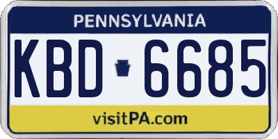 PA license plate KBD6685