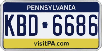 PA license plate KBD6686
