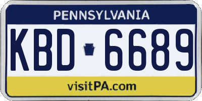PA license plate KBD6689