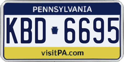 PA license plate KBD6695