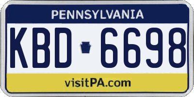 PA license plate KBD6698