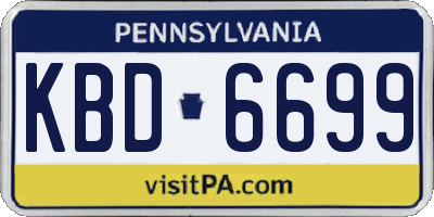 PA license plate KBD6699