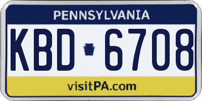 PA license plate KBD6708