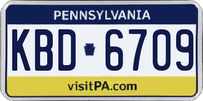 PA license plate KBD6709