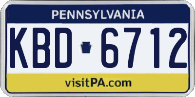 PA license plate KBD6712
