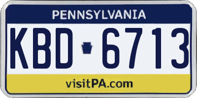 PA license plate KBD6713