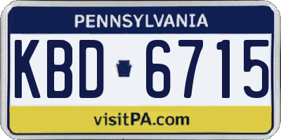 PA license plate KBD6715