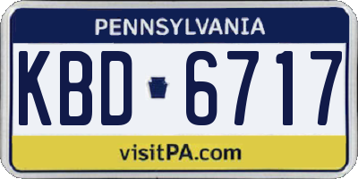 PA license plate KBD6717