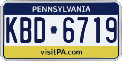 PA license plate KBD6719