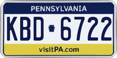 PA license plate KBD6722