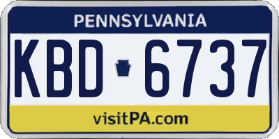 PA license plate KBD6737