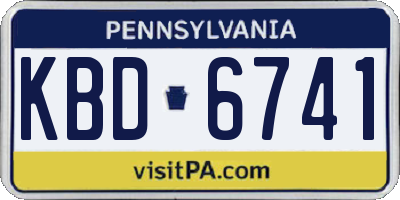 PA license plate KBD6741