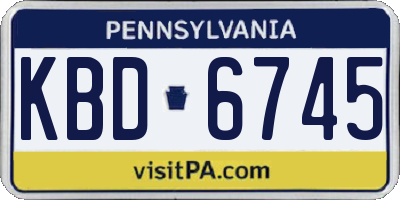 PA license plate KBD6745