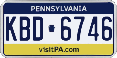 PA license plate KBD6746