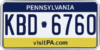PA license plate KBD6760