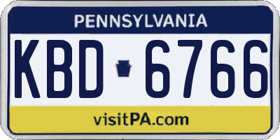 PA license plate KBD6766