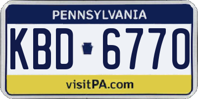 PA license plate KBD6770