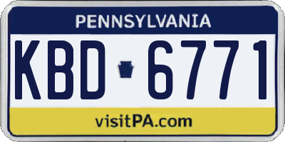 PA license plate KBD6771