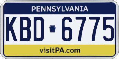 PA license plate KBD6775