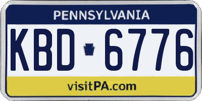 PA license plate KBD6776