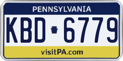 PA license plate KBD6779