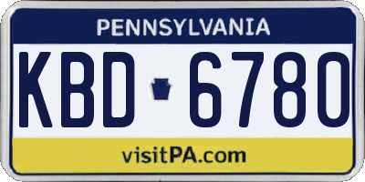 PA license plate KBD6780