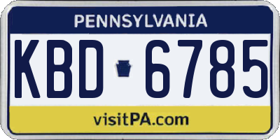 PA license plate KBD6785