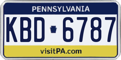 PA license plate KBD6787