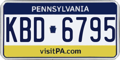 PA license plate KBD6795