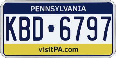 PA license plate KBD6797