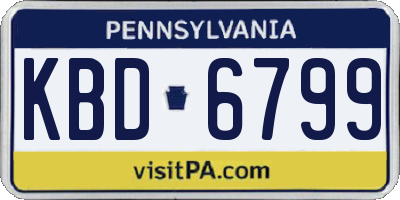 PA license plate KBD6799