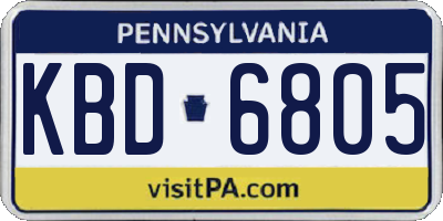 PA license plate KBD6805