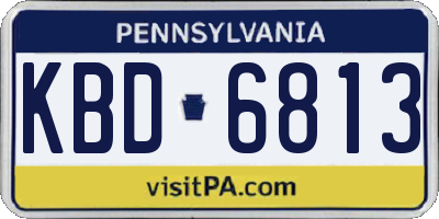 PA license plate KBD6813