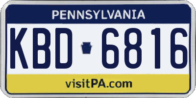 PA license plate KBD6816