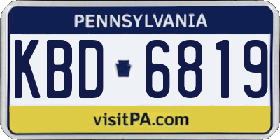 PA license plate KBD6819