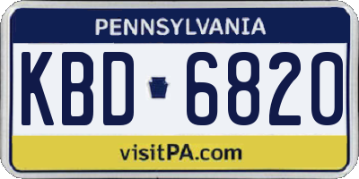 PA license plate KBD6820
