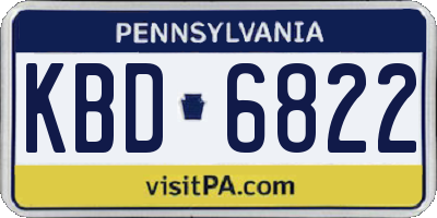 PA license plate KBD6822