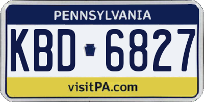 PA license plate KBD6827