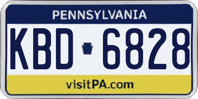PA license plate KBD6828