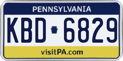 PA license plate KBD6829