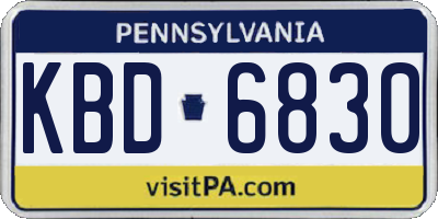 PA license plate KBD6830