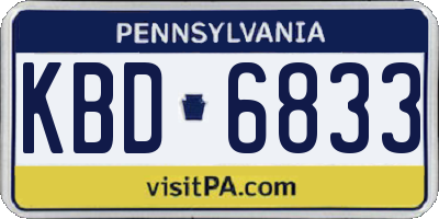 PA license plate KBD6833