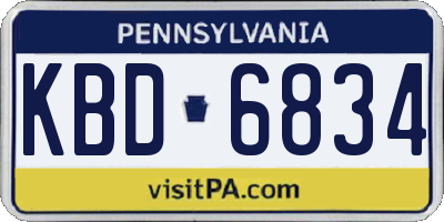 PA license plate KBD6834