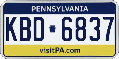 PA license plate KBD6837