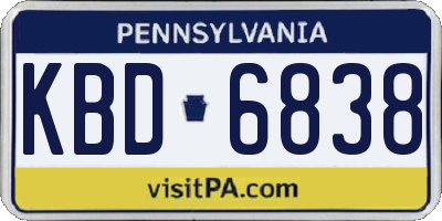 PA license plate KBD6838