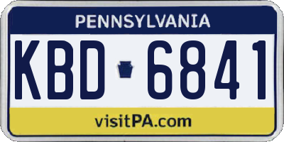 PA license plate KBD6841