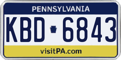 PA license plate KBD6843
